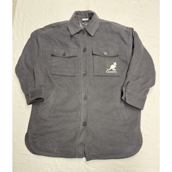 Kangol X H&M Mens Oversized Coat Jacket Size Small Color Gray - Picture 1 of 14